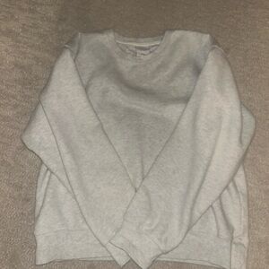 Aritzia Women’s Heather Cloud White Cozy Sweatfleece Perfect Crew Sweatshirt